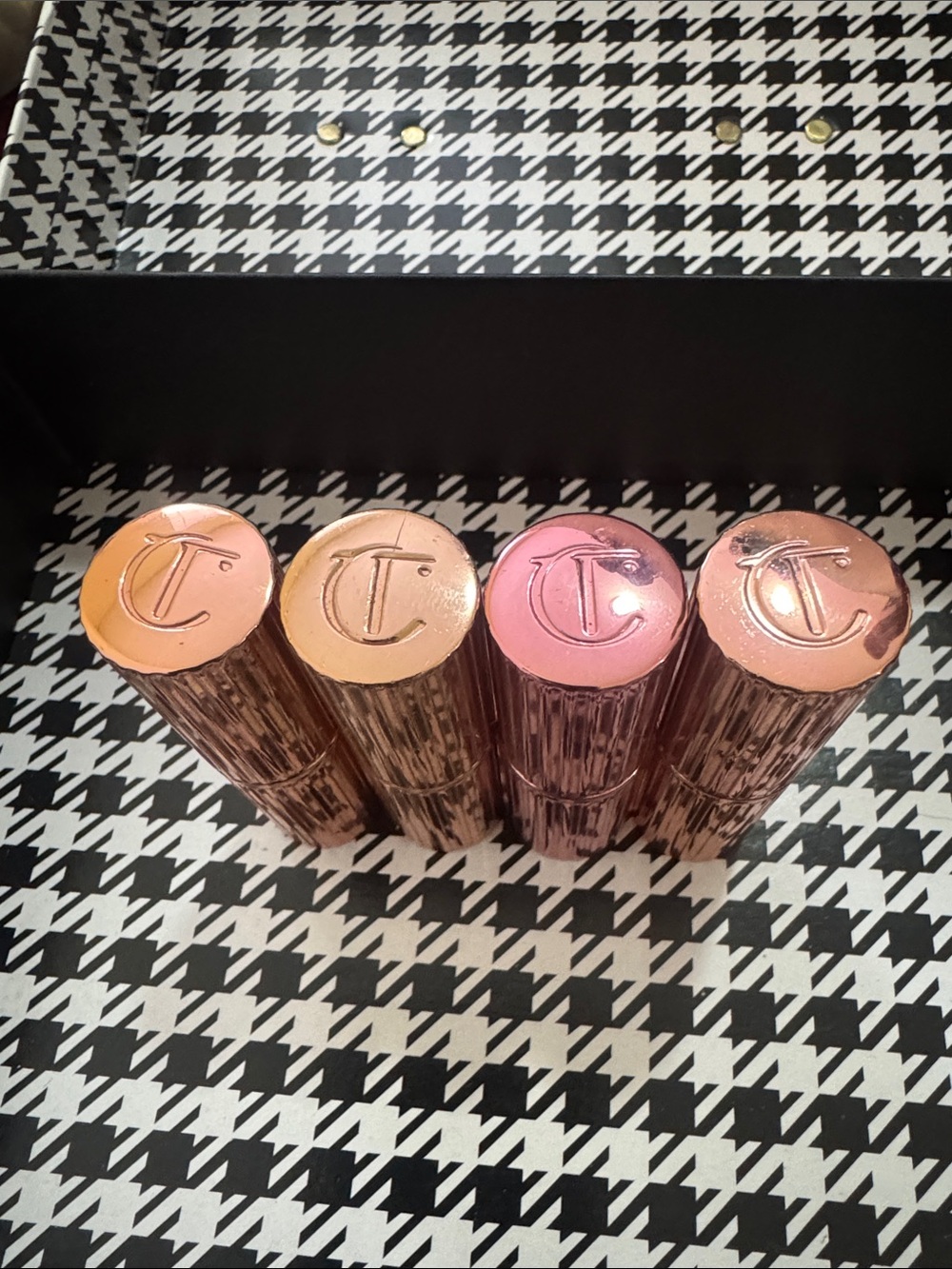 Charlotte Tilbury Lipstick Quartet — Pink and Peach-Gold Tones